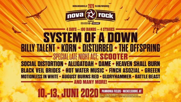 NOVA ROCK FESTIVAL 2020 - Line-Up Phase #1 - 2bconfirmed